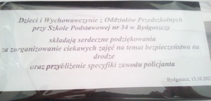 Podziękowania dla policjantów.