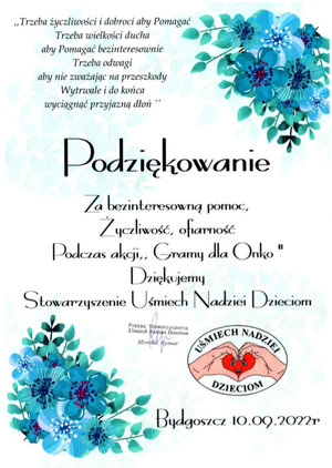 podziękowania