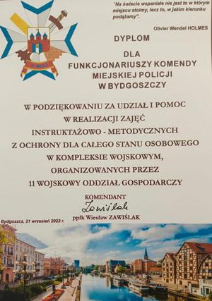 podziękowania dla policjantów