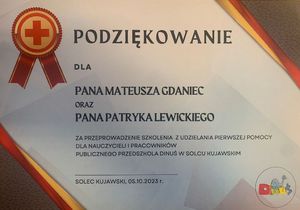 podziękowania dla policjantów