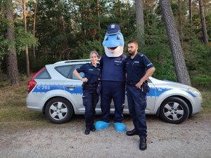 Policjanci w  Miasteczku Ruchu Drogowego w Myślęcinku.