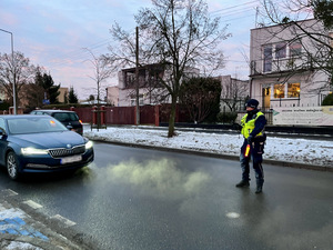 Policjanci ruchu drogowego w trakcie działań &quot;trzeźwy kierujący&quot;