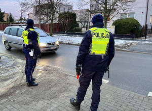 Policjanci ruchu drogowego w trakcie działań &quot;trzeźwy kierujący&quot;