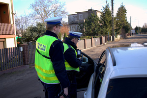 Policjanci ruchu drogowego w trakcie działań