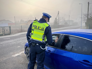 Policjanci w trakcie działań na drodze