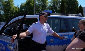 Policjant ogniwa wodnego opowiadający o swojej służbie