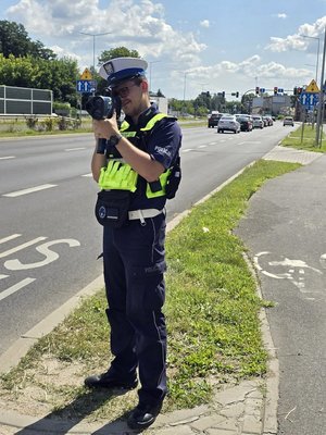 Policjanci podczas działań.