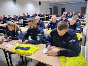 Kursanci ze Szkoły Policji w Pile na odprawie służbowej