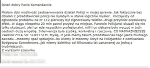 Mail z podziękowaniami