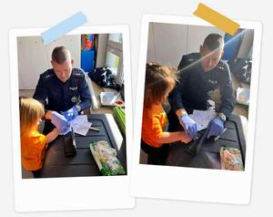 policjant i dzieci podczas zajęć