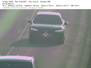 Policjanci ruchu drogowego kontrolowali odległość między pojazdami