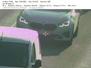 Policjanci ruchu drogowego kontrolowali odległość między pojazdami