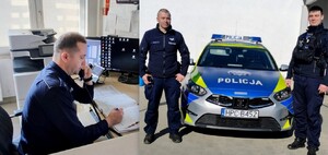 dyżurny i policjanci z patrolu