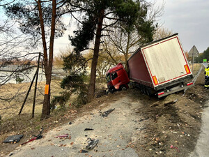 Służby podczas działań na miejscu wypadku.