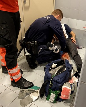 Policjanci podczas zawodów.