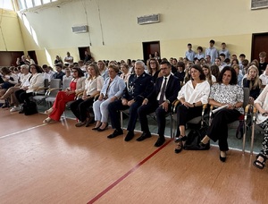 Komendanci podczas uroczystości rozpoczęcia roku szkolnego.